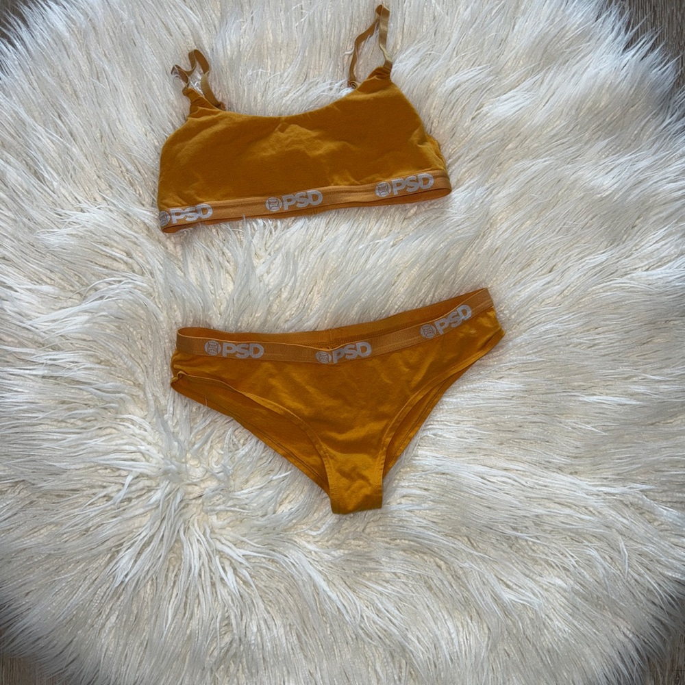 PSD Metallic Gold Lingerie Set